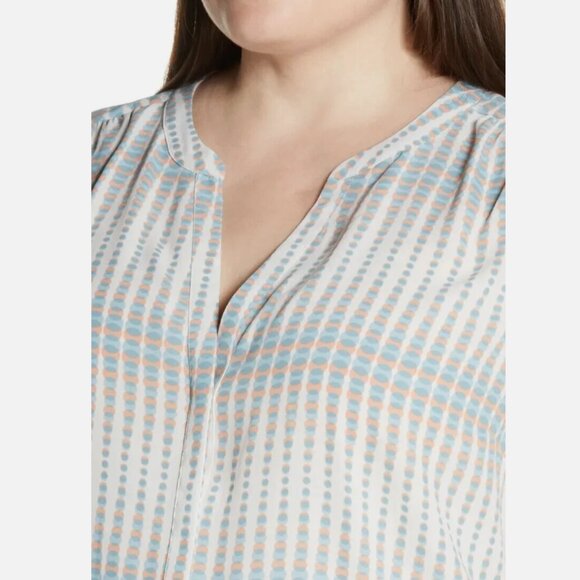 NYDJ Print Sleeveless Pleat Back Top - Azure Oracle Plus Size 2X - Picture 3 of 9